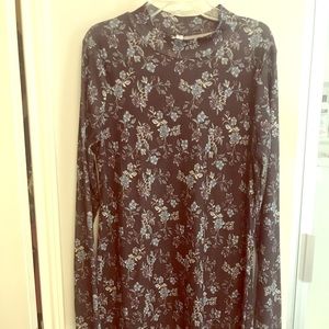 Long sleeve flowy ribbed dress